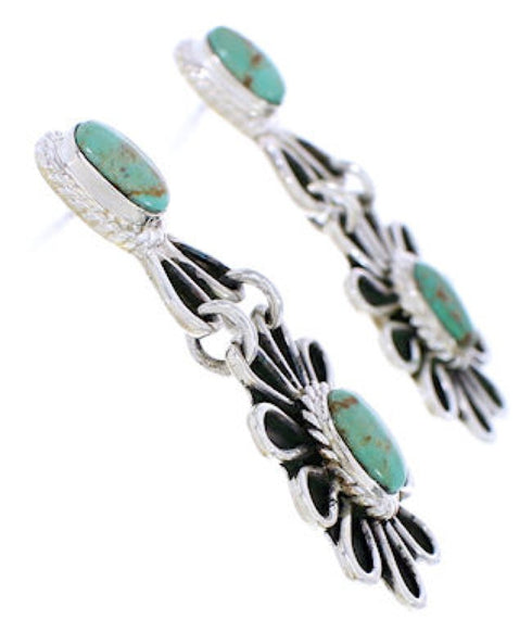Southwest Turquoise Flower Jewelry Earrings MW75953
